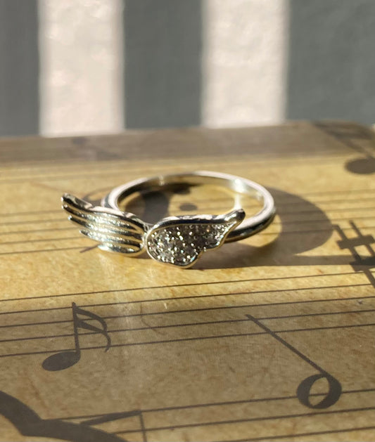 Mustache Wing Cubic Zirconia Ring