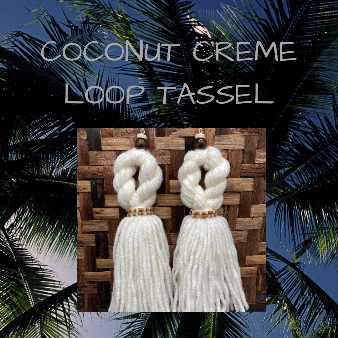 Coconut Crème Loop Tassel Earring