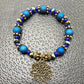 Beaded Elegance Handmade Bracelet- Blue Water Lily