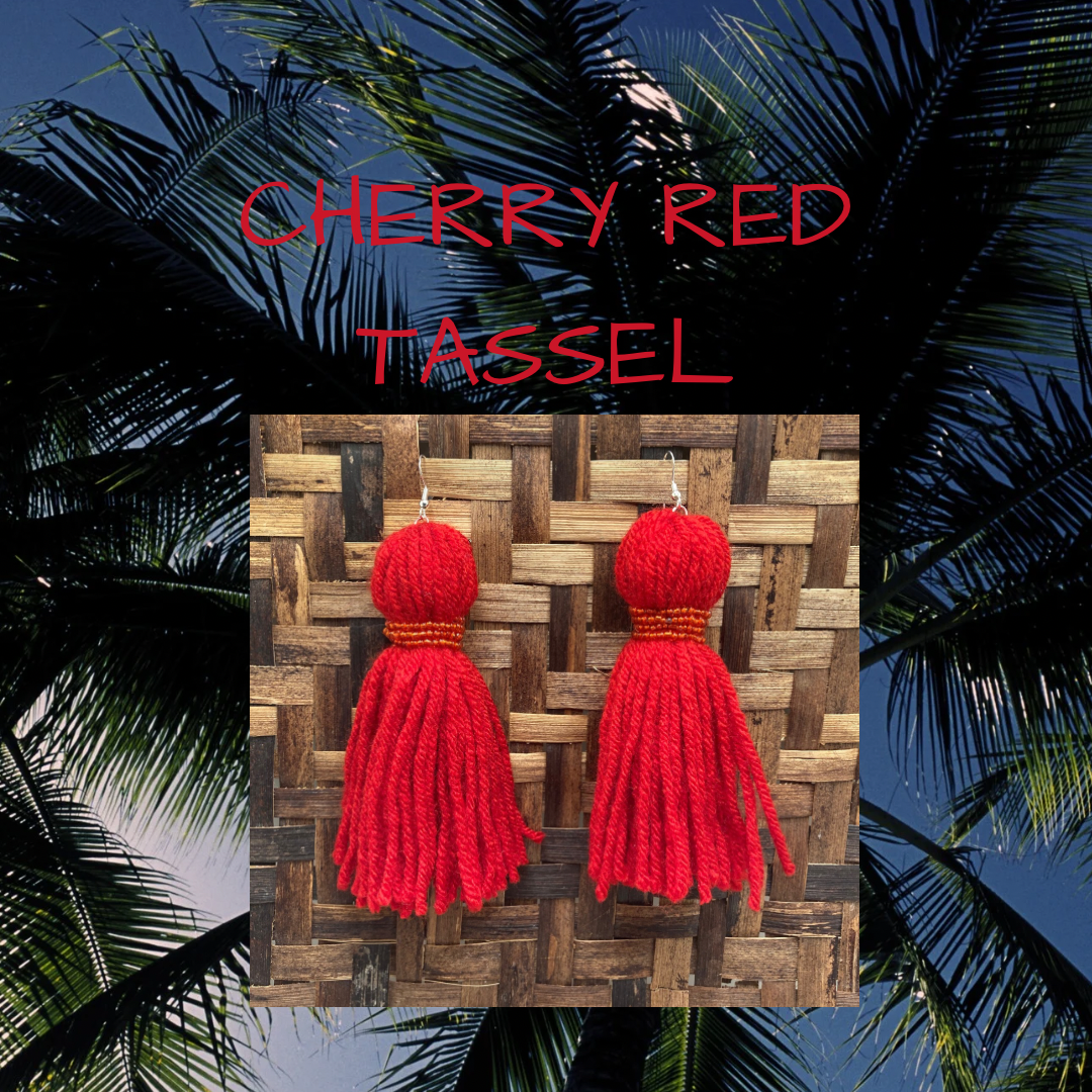 Cherry Red Tassel Earring