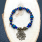 Beaded Elegance Handmade Bracelet- Blue Water Lily