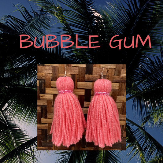 Bubble Gum Tassel Earring