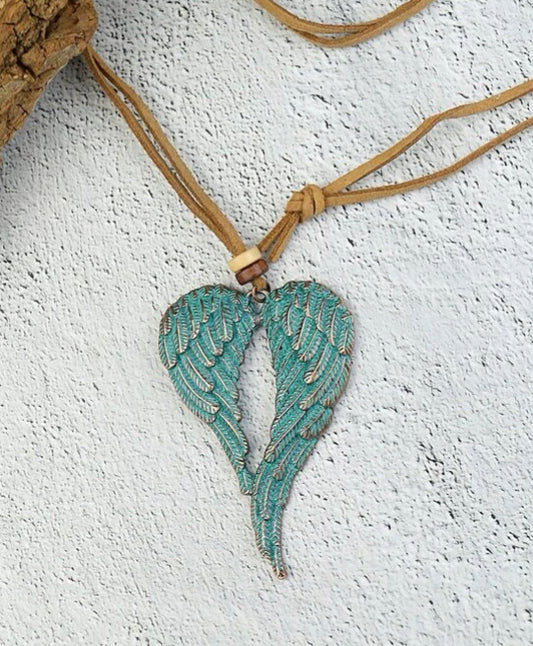 Turquoise Patina Angel Wing Set