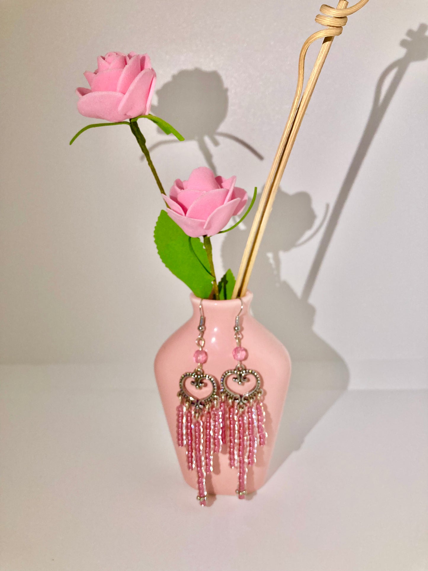 Heart Beaded Dangle earrings